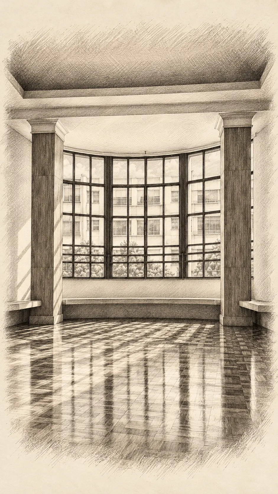Interior da Casa NUA em tratamento editorial