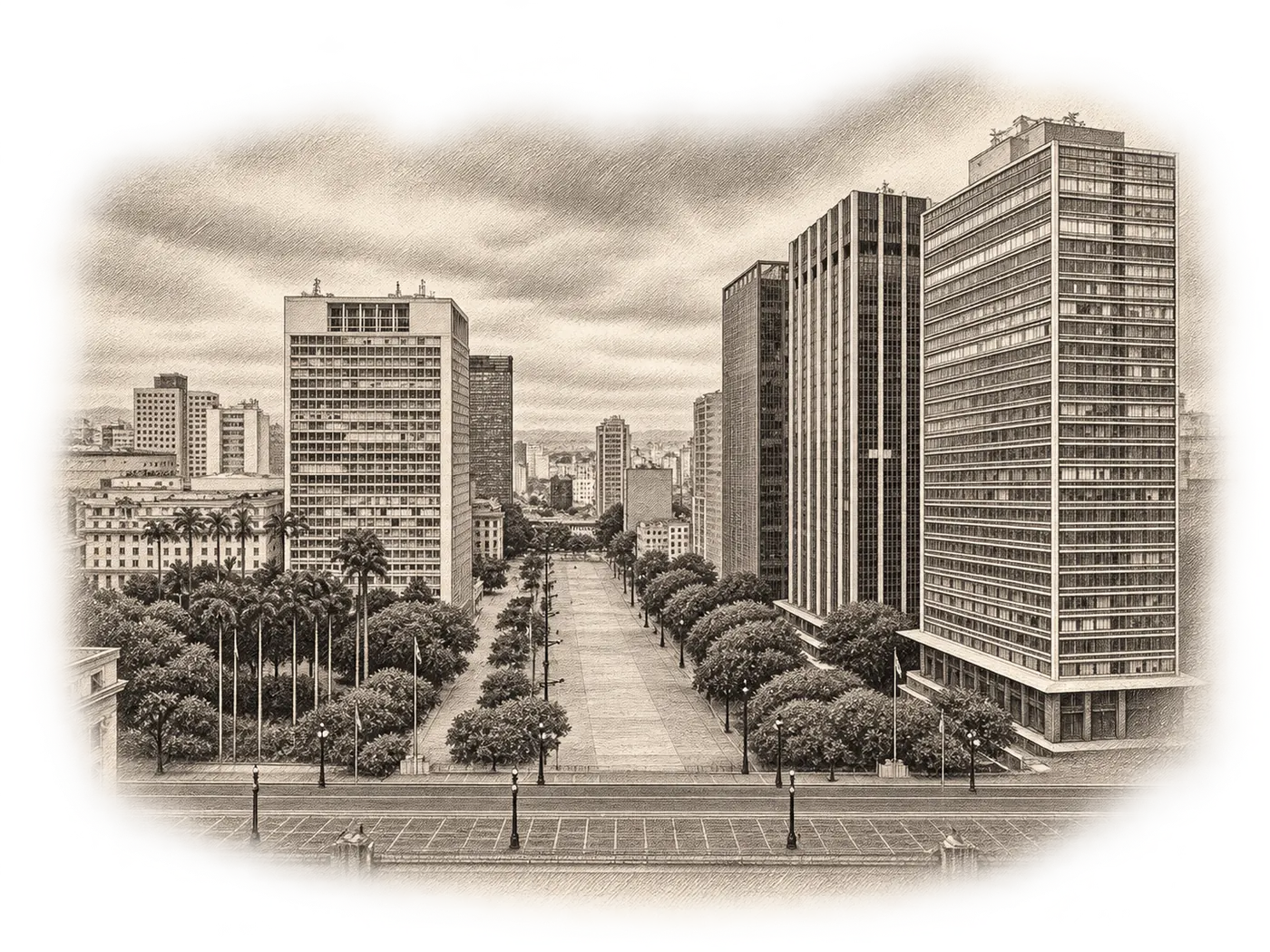 Avenida de São Paulo em gravura